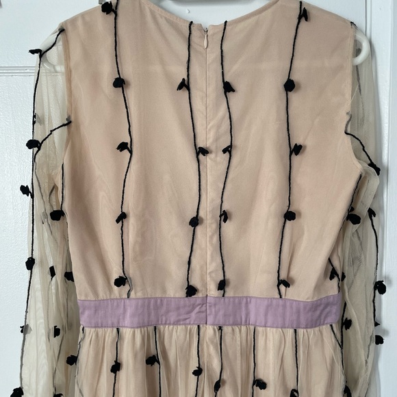 cristina gavioli long sleeve mesh dress with black lace - Picture 6 of 9